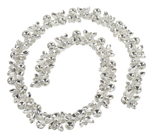 Cinturón De Cadena De Diamantes De Imitación Blanco, Corte