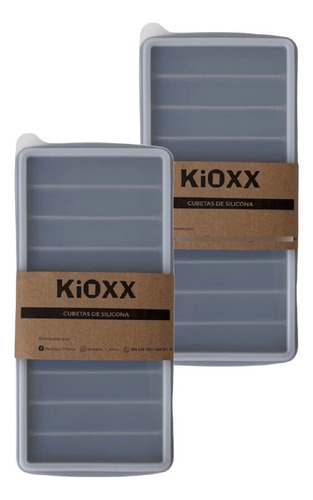 Set De 2 Cubetas De Silicona Tiras 10 Cavidades Kioxx Gris