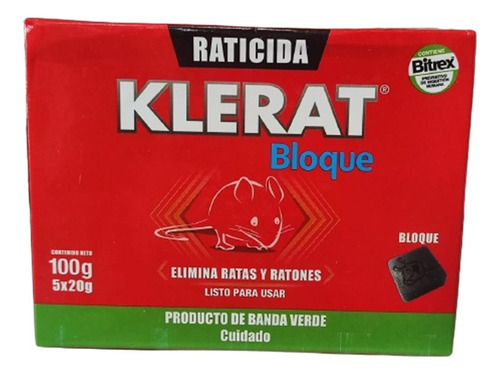 Raticida Klerat Bloque, 100 Gramos