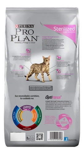 Imagen 2 de 2 de Alimento Para Gato Proplan Esterilizado Optirenal 3 Kg