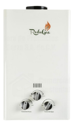 Calentador D Paso Termostático Boiler Instantáneo Redugax 8l Blanco Glp