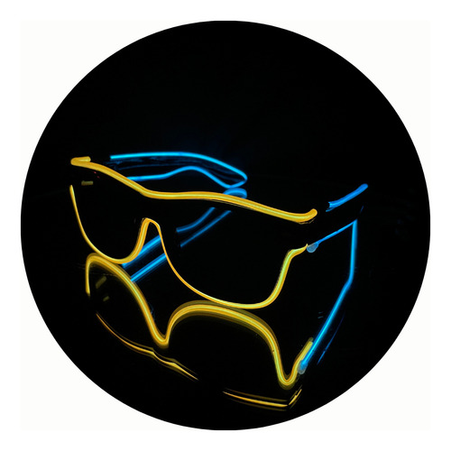 Anteojos Gafas Led Way Luminoso Flogger Neon Cotillon Color Blanco Y Amarillo Diseño Lentes Way Led