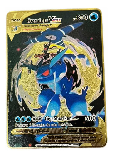Pokemon, Tcg, Greninja Vmax, Tarjeta, Hecha De Acero Dorado