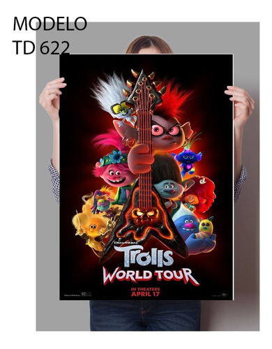 Trolls 2 World Tour Pelicula Fotografía Hd  Póster 60x45 Cm