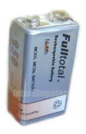 Imagen 3 de 4 de Bateria Recargable 9v Full Total 250mah Niquel Metal