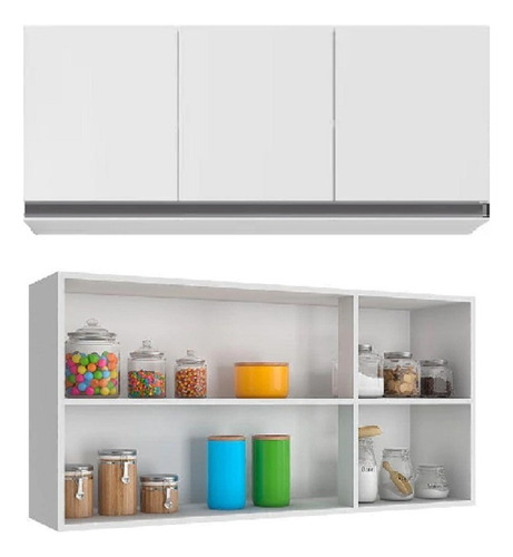 Aéreo Mueble Cocina 3 Puertas Linea Premium LG Color Blanco