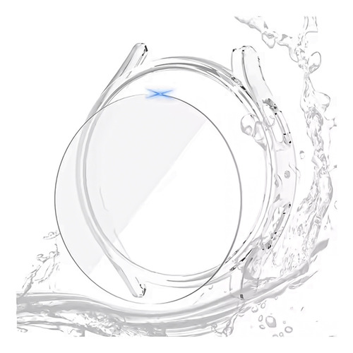 Correa De Eslabones + Funda Con Cristal Para Galaxy Watch 7 Plateado / Azul 44mm 2 Cm