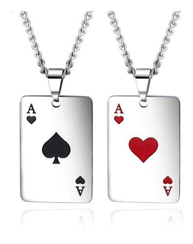 Collar Unidad Carta Casino Personalizado Poker Plata Ley 950