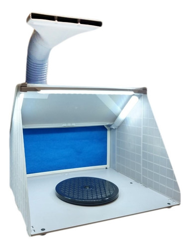 Mini Cabine Aerografia Com Led E Exaustor + Kit Aerografo