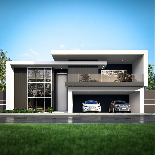 Casa Projetada Em 3d Com Plantas Baixa E Render