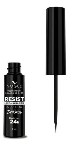 Delineador De Ojos Líquido Resist Vogue Color Negro Efecto Mate