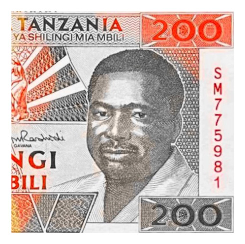 Tanzania - 200 Shilingi - Año 1993 - P #25 - Mwinyi 