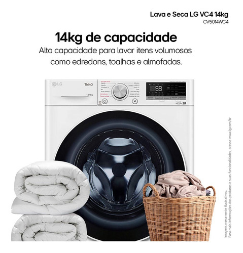 Lava & Seca 14 Kg LG Smart Com Inteligência Artificial Aidd