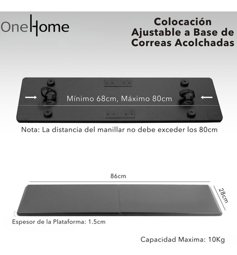 Soporte Universal Para Laptop En Caminadora Plataforma Ergonómica De 79 Cm Negra Estación De Trabajo Para Portátiles Tabletas Teléfono Y Computadoras