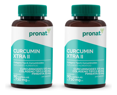 Kit 2 Piezas Suplemento Curcumin Xtra Colágeno Tipo 2 Pronat