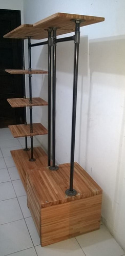 Percheros De Caño En Hierro Y Tablones Importados C/ Cajon