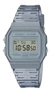 Reloj Casio Vintage Digital F-91ws-8 Unisex Color Del Fondo Gris Color De La Correa Gris Color Del Bisel Gris