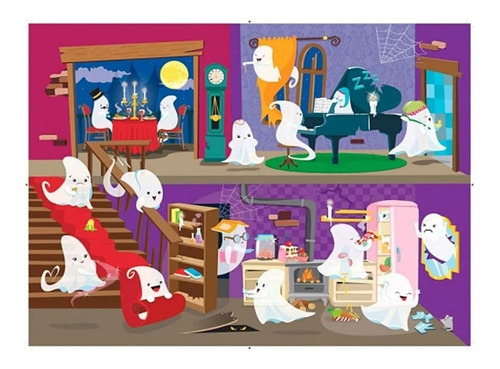 Imagen 2 de 4 de Rompecabezas Gigante Puzzle 30 Pzs + Libro La Casa Fantasma