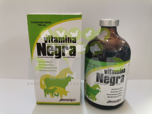 Vitamina Negra 100ml Para Aves Vacas Caballos Etc