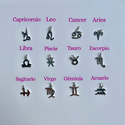 Collar Dije Zodiaco Plata .925 De 45 Cm Mujer Hombre Agálea Color Geminis