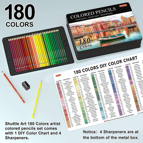 Imagen 2 de 8 de 180 Lapices De Color Shuttle Art Soft Core Set + Sacapuntas