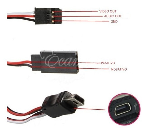 Imagen 5 de 7 de Cable Usb Av Video Output 5v Dc Fpv Gopro Hero 3 3+ 4