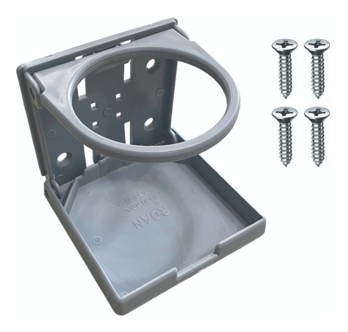 Posa Vaso De Plastico Plegable Con Tornillos Inox - Nautica Color Gris