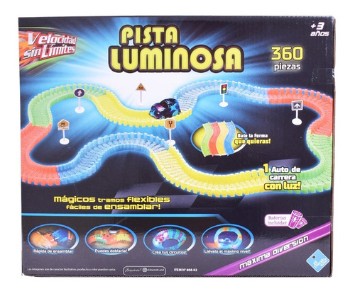 Imagen 7 de 10 de Pista Luminosa Flexible Velocidad Sin Límites 360 Piezas
