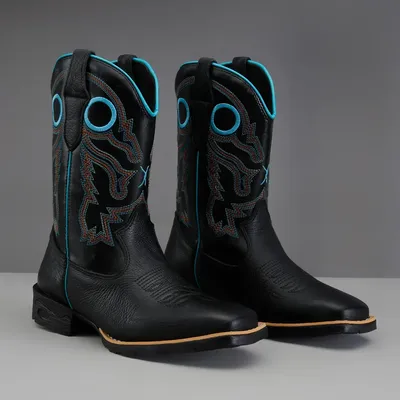 Bota Texana Bico Quadrado Estilo Country Boiadeira Feminina