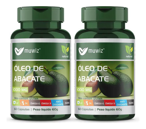 Óleo De Abacate 1000mg 60 Cápsulas Muwiz Kit X2