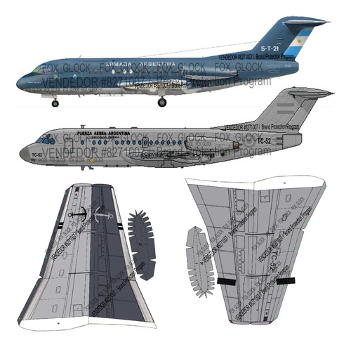 Fokker F-28 Fuerza Aerea + Armada 1.70 Papercraft