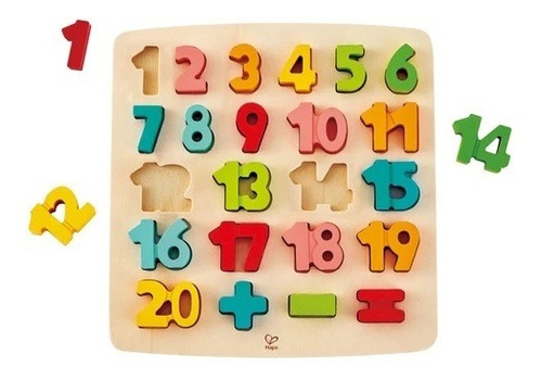 Puzzle Madera Encaje Con Relieve Numérico Matemático Hape 