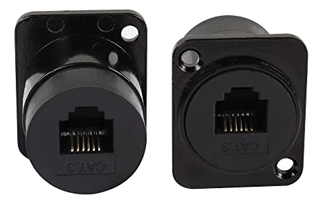 Pack Conector Rj12 Panel Mount Para Alarmas Y Telfonos