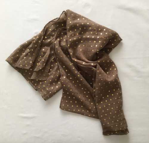 Pashmina Chalina Marrón Con Estrellitas Doradas #ato2