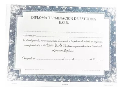 Diplomas Impresos Egresados Primario Egb X 10