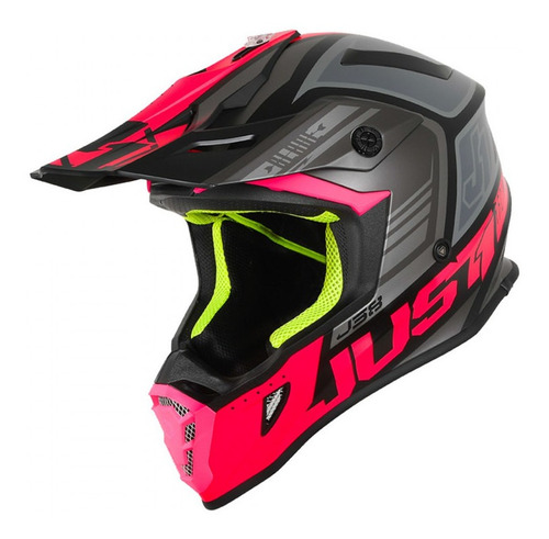 Capacete Just1 One J-38 Fluo Fuxia Black Matt Mx Cross