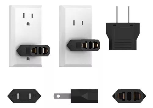 5 X Universal adaptador de enchufe euro España Alemania Francia Bélgica  Portugal