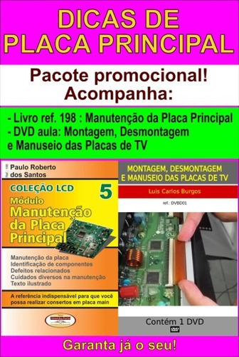 Livro E Dvd Aula Manutenção Placa Principal Tvs Lcd