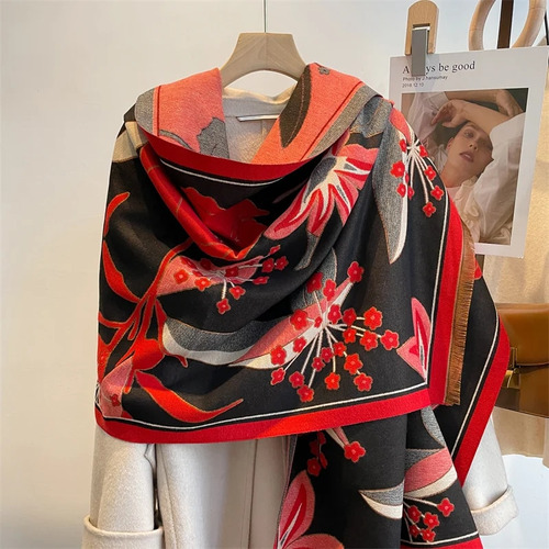Manta Gruesa De Cachemir De Lujo Para Mujer, Diseño De Bufan