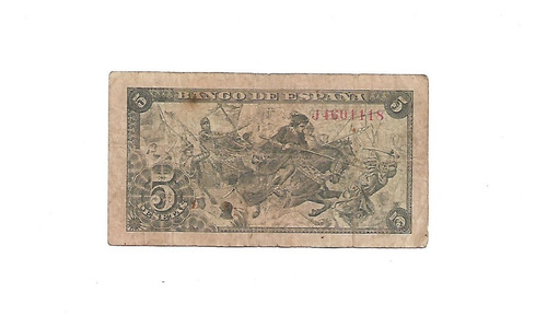España 5 Pesetas 1945 Pick 129. Bueno. Usado (Usado)