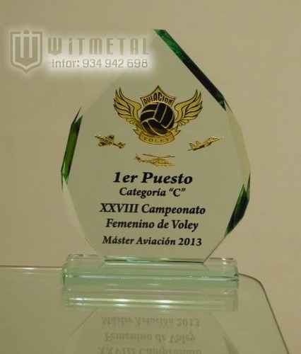 Trofeos Vidrio Con Placas Personalizadas - Reconocimientos 