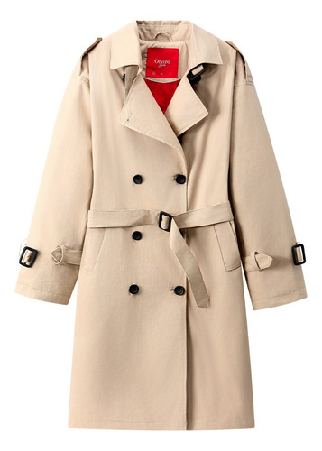 Trench Largo Tapado Forrado Eco Cuero Mujer Love Oreiro