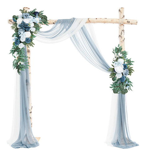 Kit Flor Arco Boda 4 Arreglo Floral Azul Polvoriento 2 Pieza