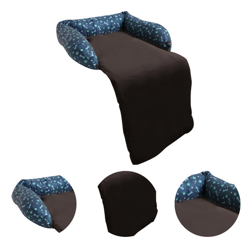 Cama Para Cachorro E Gato Protetora De Sofá Em Poliéster Cor Azul