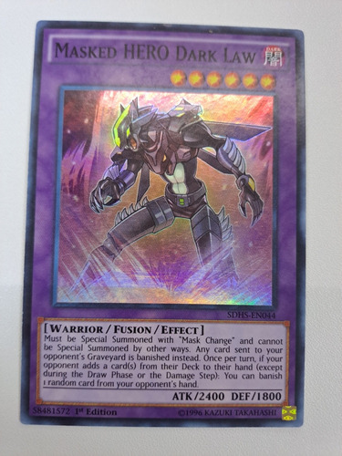 Masked Hero Dark Law Sdhs-en044 Super Rare Yugioh 