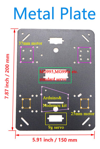 Chasis Profesional 80 Mm Mecanum 4wd Para Arduino Y Raspberr