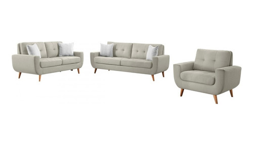 Juego De Sala 3 2 1 Sofia Living Furniture Gris