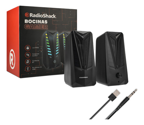 Bocinas Gamer Multimedia 2.0 Radioshack Color Negro