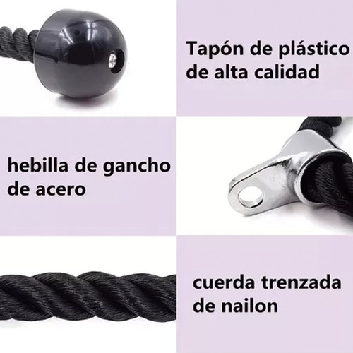 Tzawhst Cuerda/retractor De Entrenamiento De Tríceps Para Gimnasio