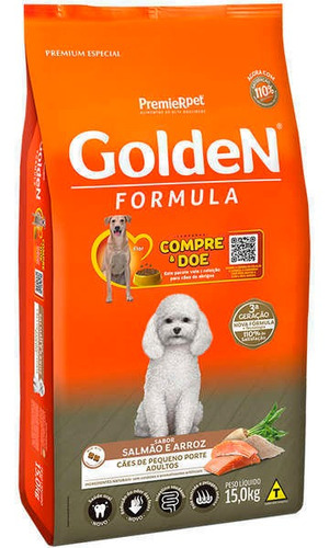 Ração Fórmula Mini Bits Salmão E Arroz 15 Kg Golden